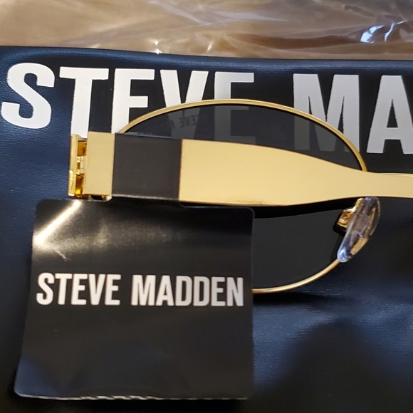 Steve Madden Gold Frame Sunglasses MYSTIE. UV PROTECTION GREEN BLUE LENSE. NWT - Picture 8 of 11